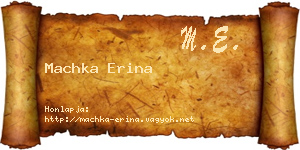 Machka Erina névjegykártya